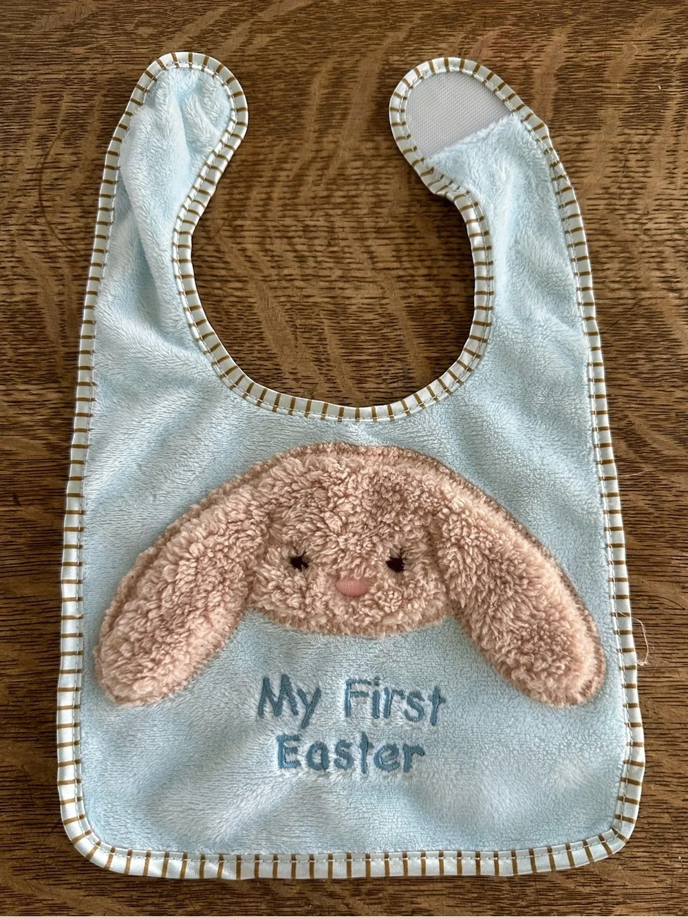 My First Easter Blue Bunny Baby Bib
